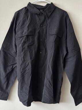 Tacvasen Black Convertible Long Sleeve Shirt - Size Large